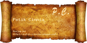 Petik Cinnia névjegykártya